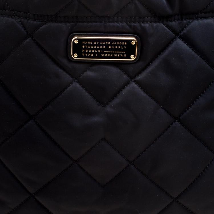 Pre Owned Marc by Marc Jacobs Black Quilted Nylon Crosby Tote