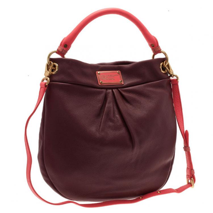 Pre Owned Marc by Marc Jacobs Maroon Leather Hillier Hobo