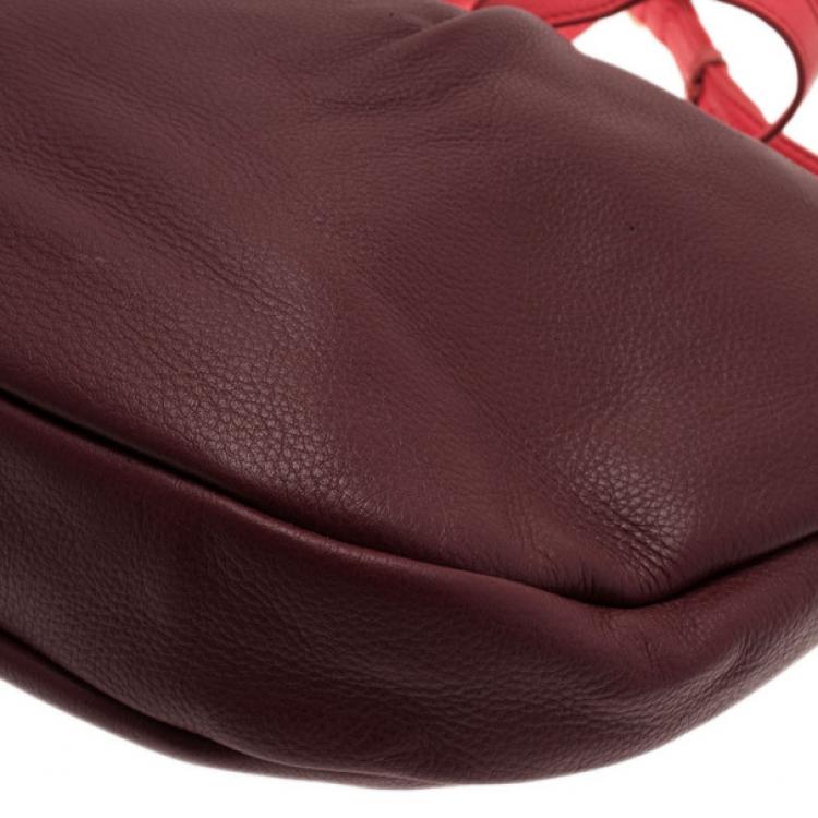 Pre Owned Marc by Marc Jacobs Maroon Leather Hillier Hobo