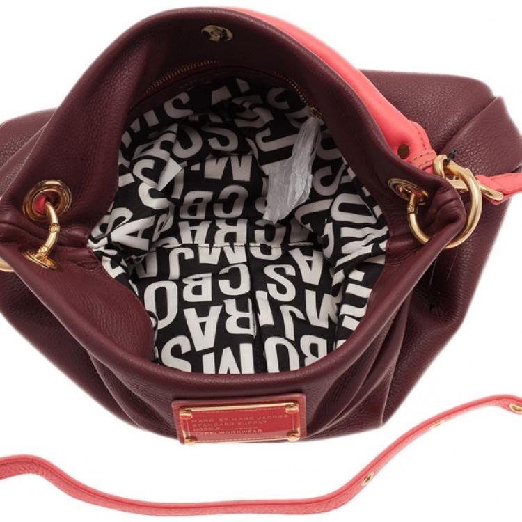 Pre Owned Marc by Marc Jacobs Maroon Leather Hillier Hobo