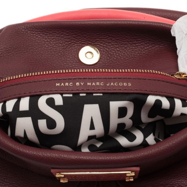 Pre Owned Marc by Marc Jacobs Maroon Leather Hillier Hobo