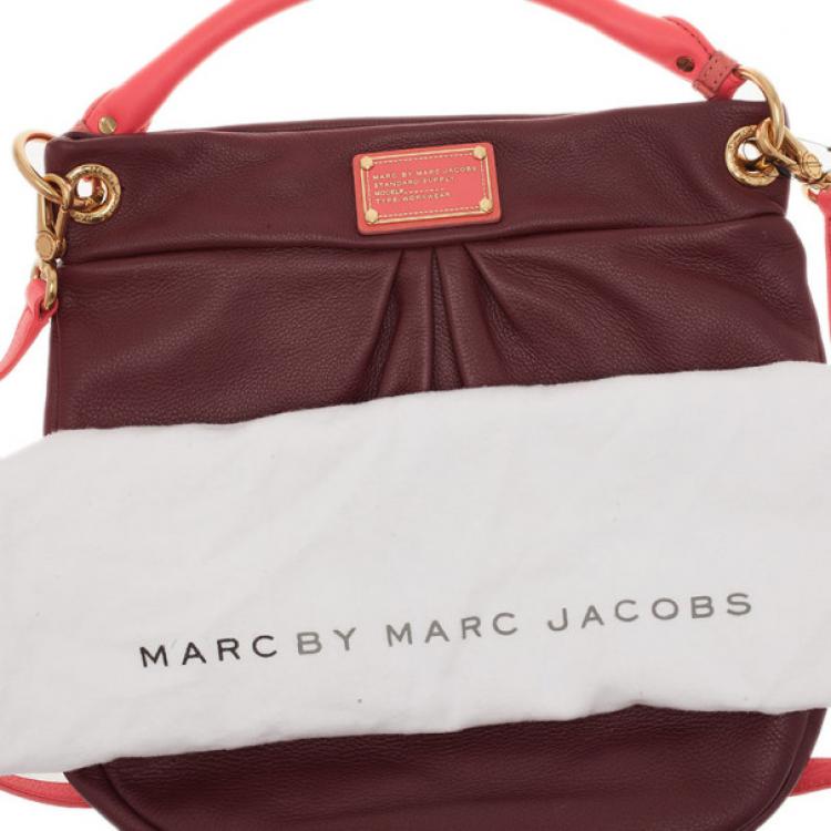 Pre Owned Marc by Marc Jacobs Maroon Leather Hillier Hobo