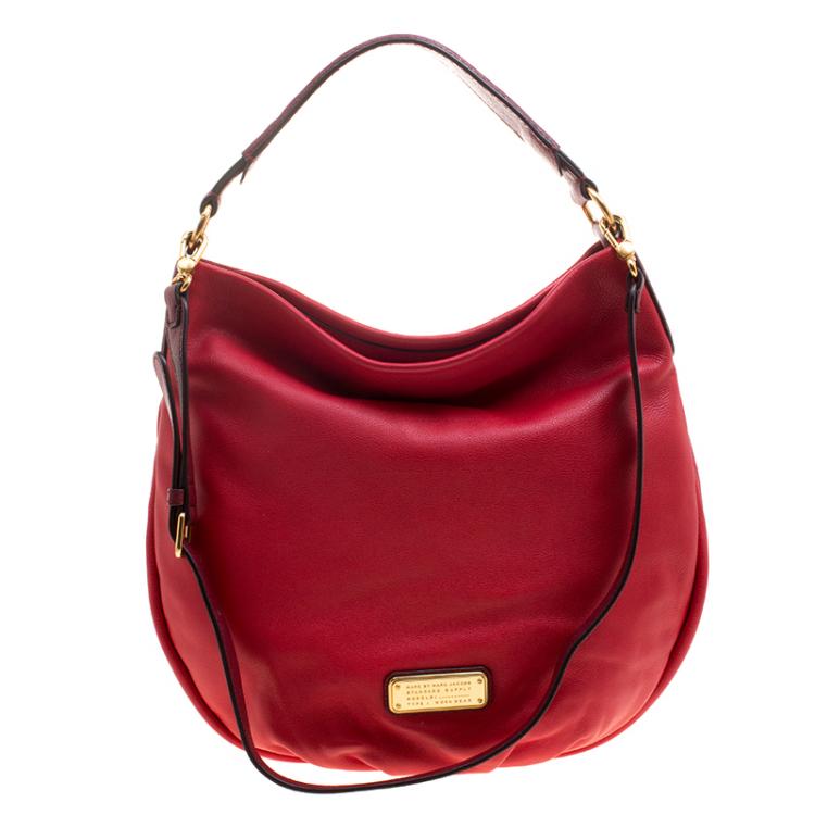 Pre Owned Marc by Marc Jacobs Red Leather New Q Hillier Hobo