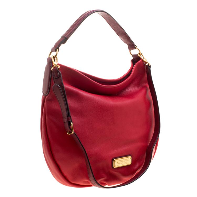 Pre Owned Marc by Marc Jacobs Red Leather New Q Hillier Hobo