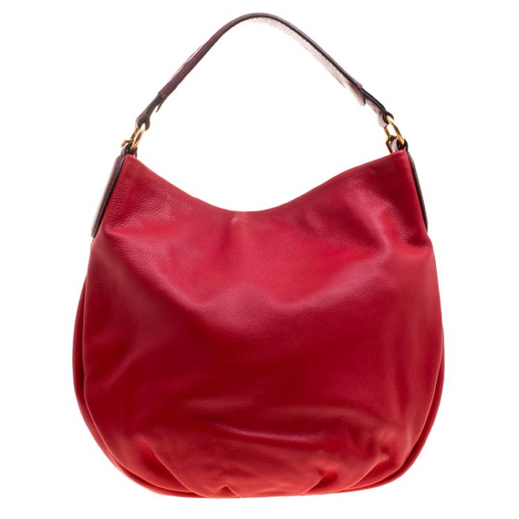 Pre Owned Marc by Marc Jacobs Red Leather New Q Hillier Hobo