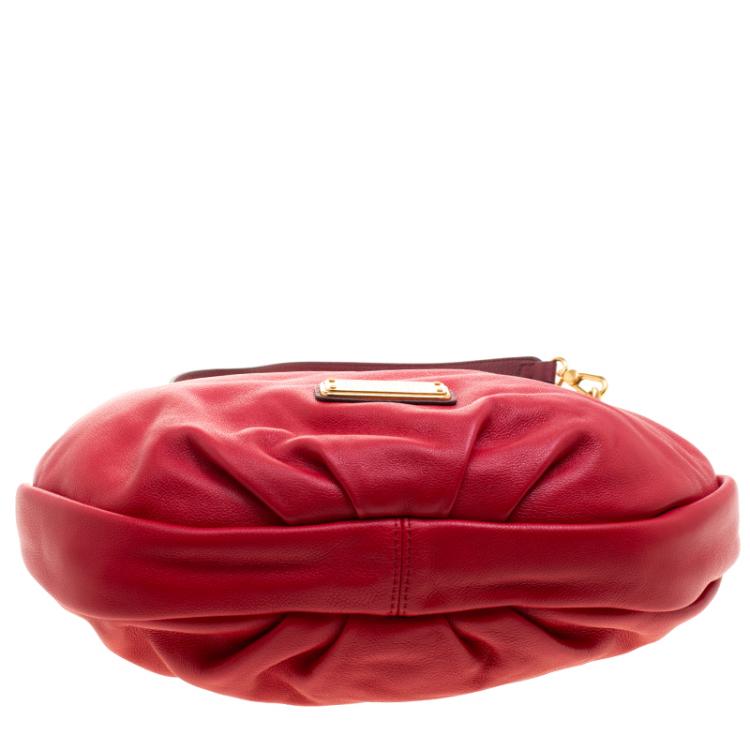 Pre Owned Marc by Marc Jacobs Red Leather New Q Hillier Hobo