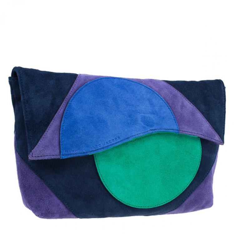 Pre Owned Marc by Marc Jacobs Multicolor Suede Etta Patchwork Clutch