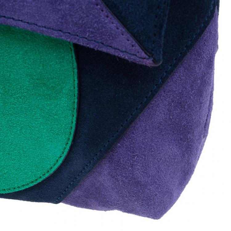 Pre Owned Marc by Marc Jacobs Multicolor Suede Etta Patchwork Clutch