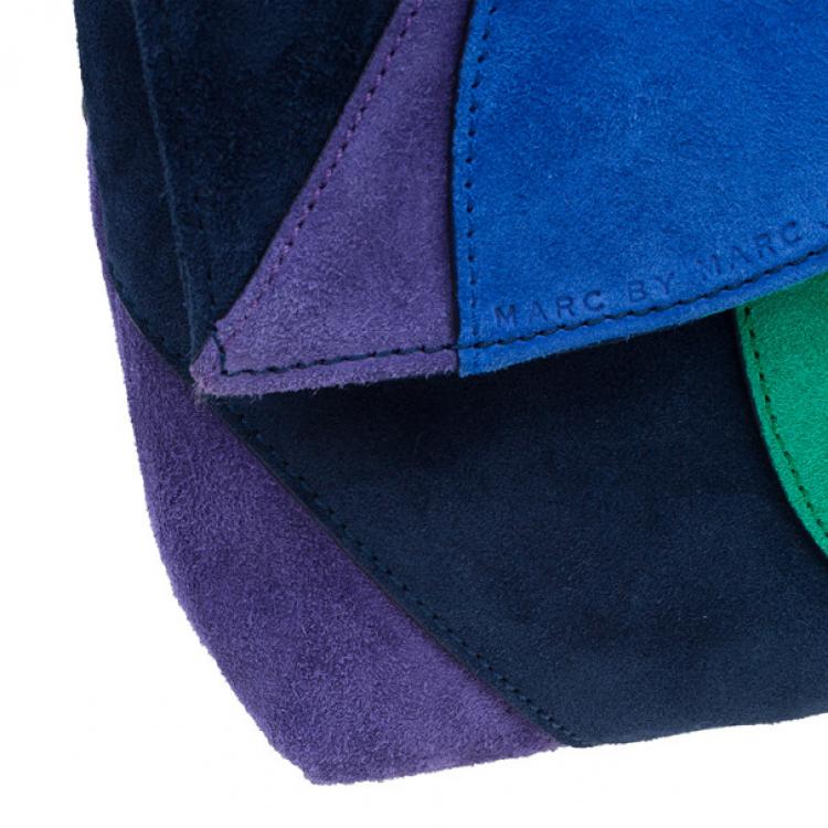 Pre Owned Marc by Marc Jacobs Multicolor Suede Etta Patchwork Clutch