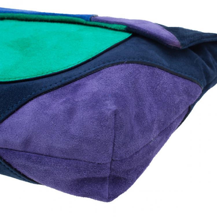 Pre Owned Marc by Marc Jacobs Multicolor Suede Etta Patchwork Clutch