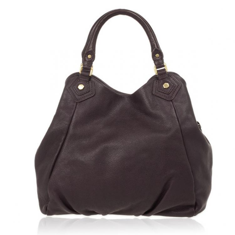 Pre Owned Marc by Marc Jacobs Dark Purple Classic Francesca Large Tote Bag