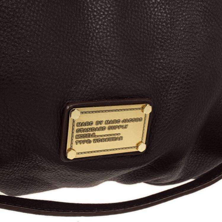 Pre Owned Marc by Marc Jacobs Dark Purple Classic Francesca Large Tote Bag