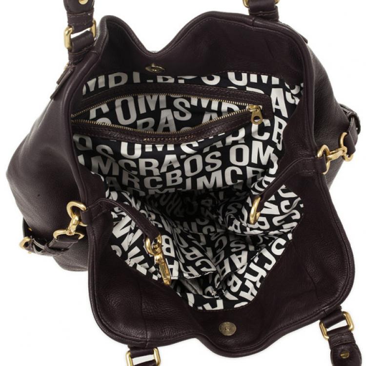 Pre Owned Marc by Marc Jacobs Dark Purple Classic Francesca Large Tote Bag