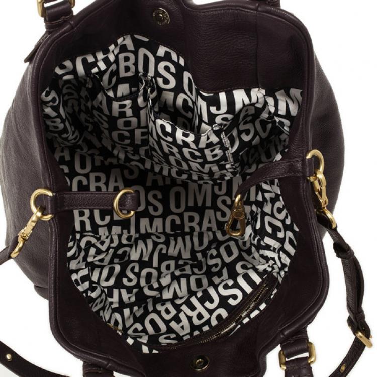 Pre Owned Marc by Marc Jacobs Dark Purple Classic Francesca Large Tote Bag