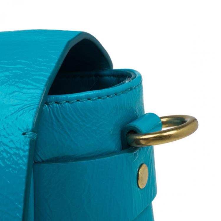 Pre Owned Marc by Marc Jacobs Turquoise Glazed Leather Small Werdie Satchel
