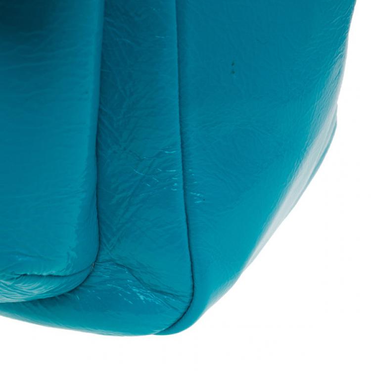 Pre Owned Marc by Marc Jacobs Turquoise Glazed Leather Small Werdie Satchel