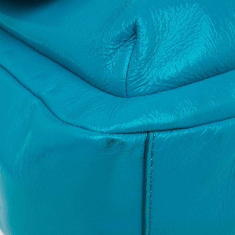 Pre Owned Marc by Marc Jacobs Turquoise Glazed Leather Small Werdie Satchel