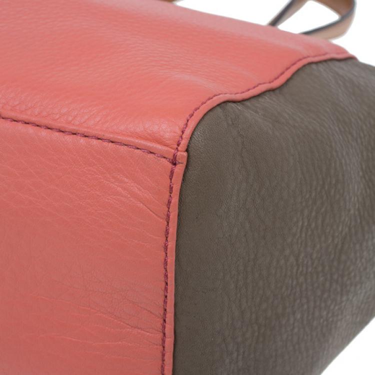 Pre Owned Marc by Marc Jacobs Rose Leather What's The T Two-Tone Tote