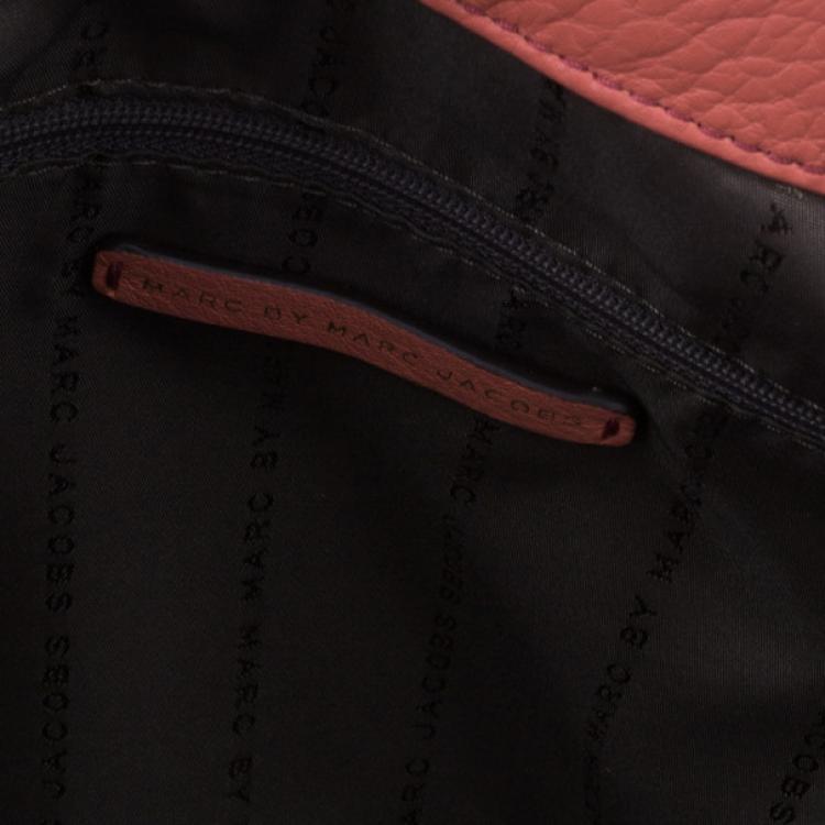 Pre Owned Marc by Marc Jacobs Rose Leather What's The T Two-Tone Tote
