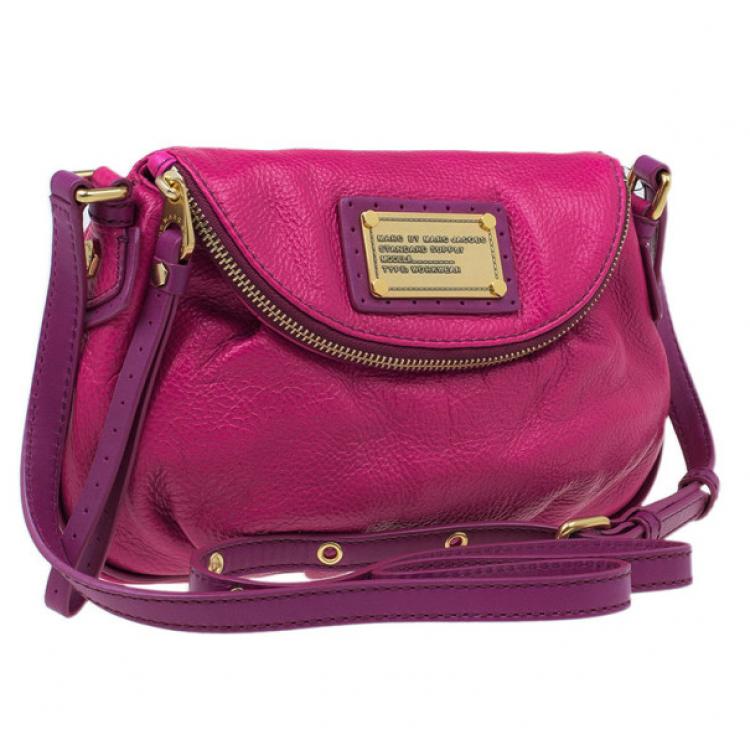 Pre Owned Marc by Marc Jacobs Pop Pink Leather Classic Q Natasha Bag