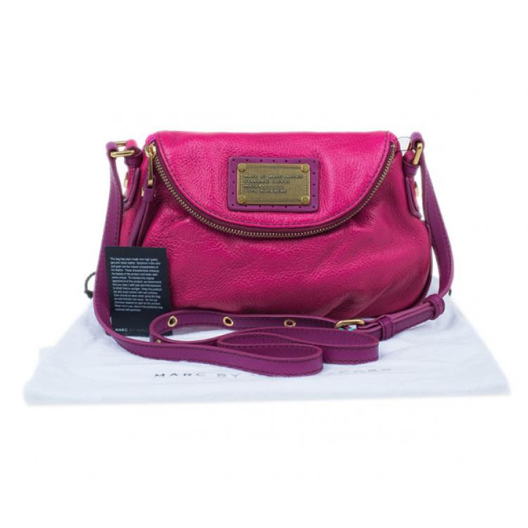 Pre Owned Marc by Marc Jacobs Pop Pink Leather Classic Q Natasha Bag