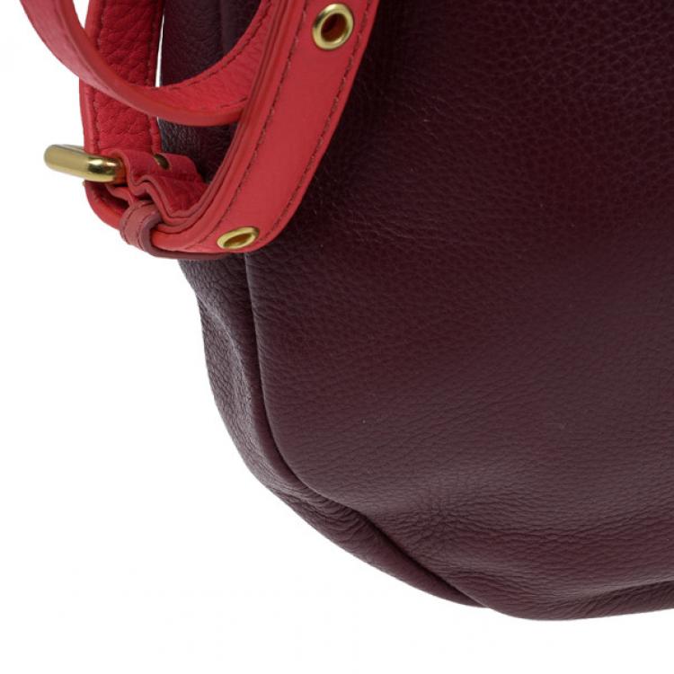 Pre Owned Marc by Marc Jacobs Burgundy Leather Hillier Hobo