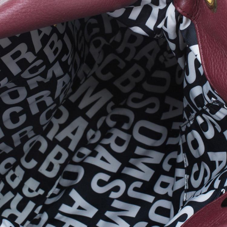 Pre Owned Marc by Marc Jacobs Burgundy Leather Hillier Hobo