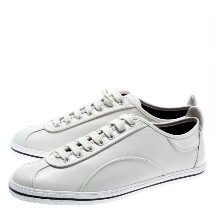 Pre Owned Marc by Marc Jacobs White Leather Greenwich Low Top Sneakers Size 38