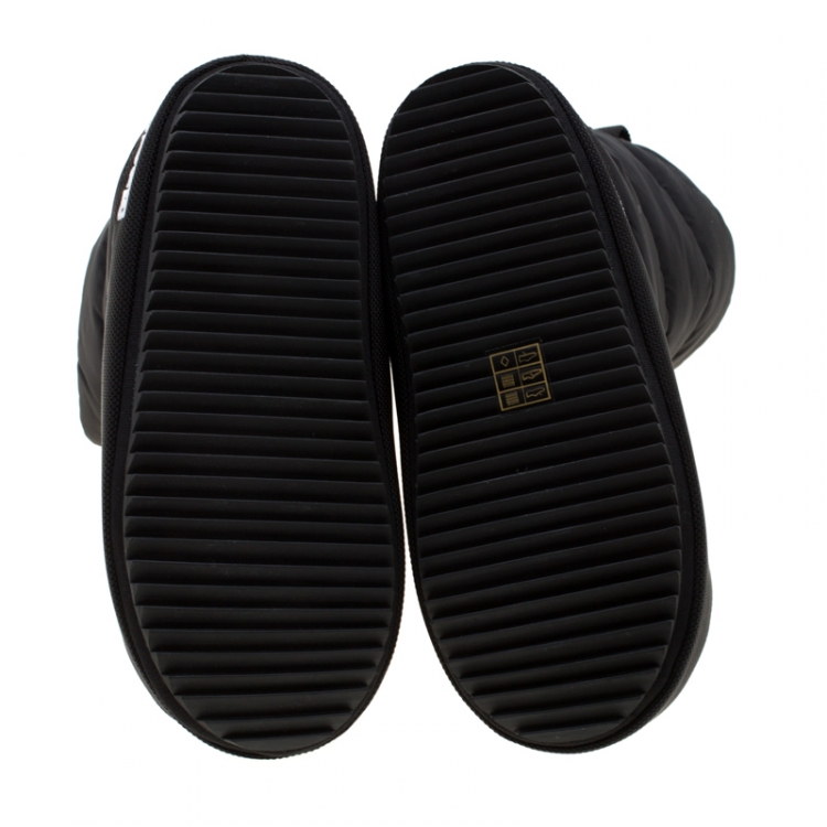 مملوكة مسبقًا Marc by Marc Jacobs Black Quilted Nylon Fabric Howard Fleece Lined Tall Snow Boots Size 38