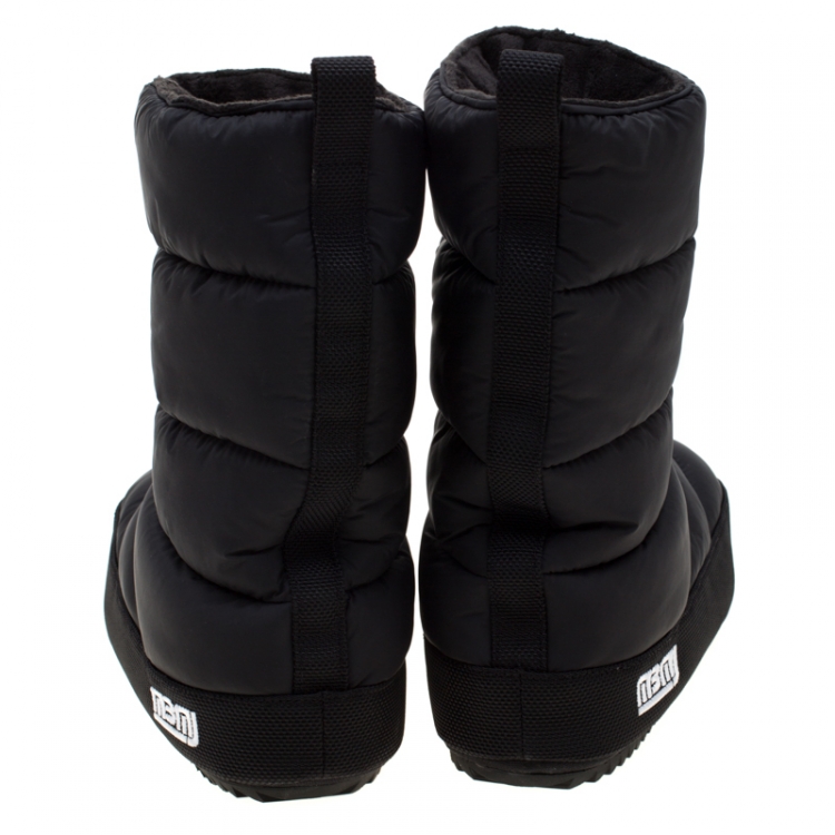 مملوكة مسبقًا Marc by Marc Jacobs Black Quilted Nylon Fabric Howard Fleece Lined Tall Snow Boots Size 38