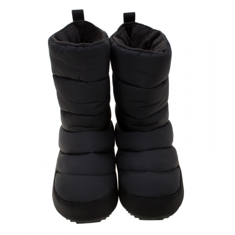 مملوكة مسبقًا Marc by Marc Jacobs Black Quilted Nylon Fabric Howard Fleece Lined Tall Snow Boots Size 38