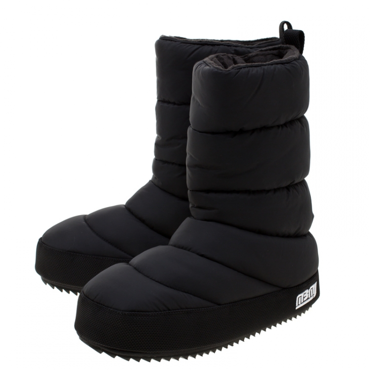 مملوكة مسبقًا Marc by Marc Jacobs Black Quilted Nylon Fabric Howard Fleece Lined Tall Snow Boots Size 38