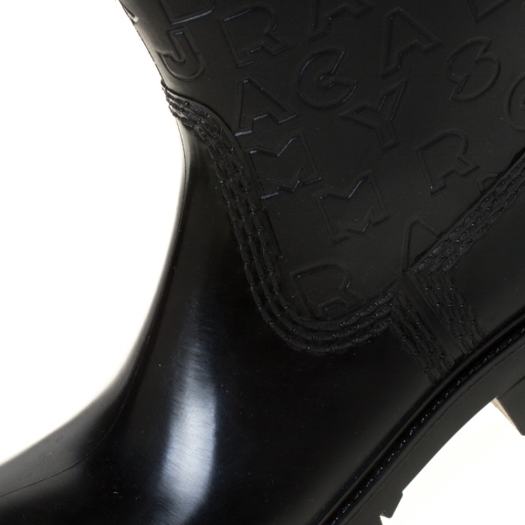 Pre Owned Marc by Marc Jacobs Black Rubber Alphabet Rain Boots Size 41