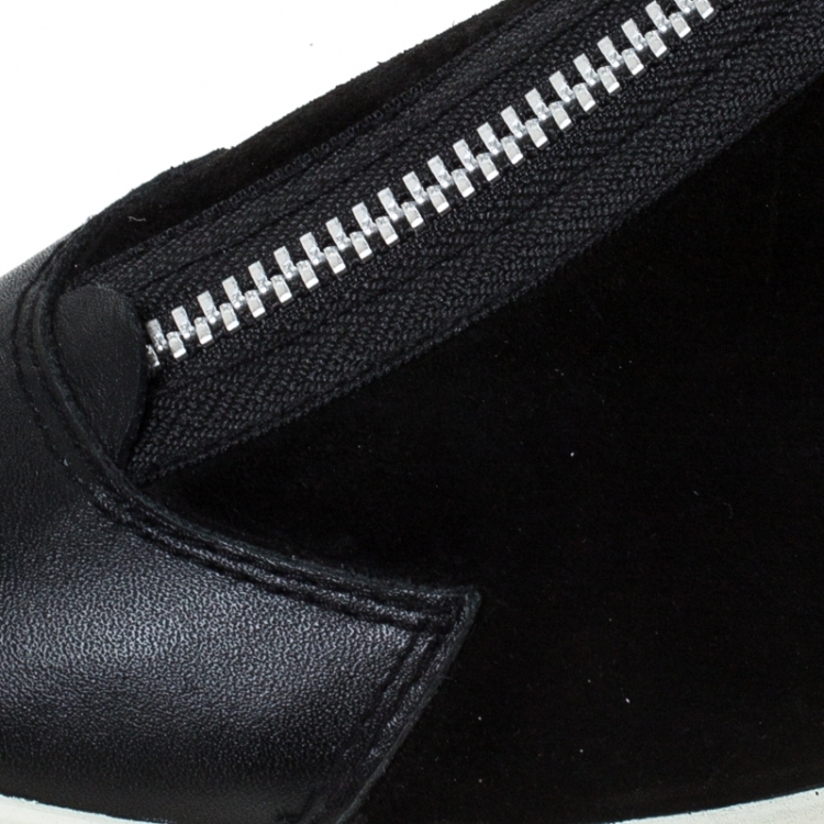 Pre Owned Marc by Marc Jacobs Black Suede Zip Front High Top Sneakers Size 38