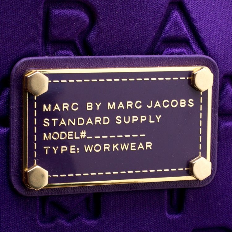 Pre Owned Marc by Marc Jacobs Purple Monogram Fabric Laptop Bag