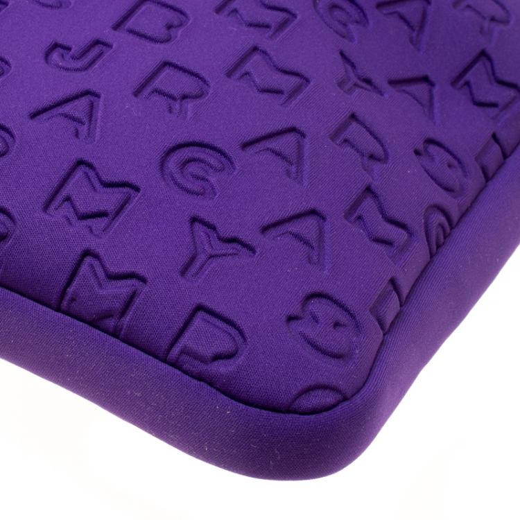 Pre Owned Marc by Marc Jacobs Purple Monogram Fabric Laptop Bag