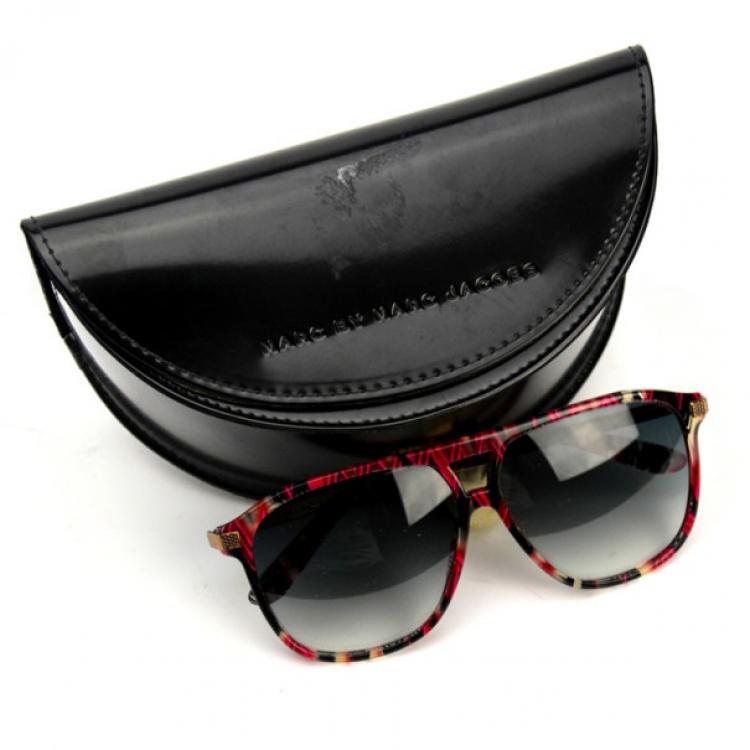 Pre Owned Marc by Marc Jacobs Red &amp; Black Square Womens Sunglasses