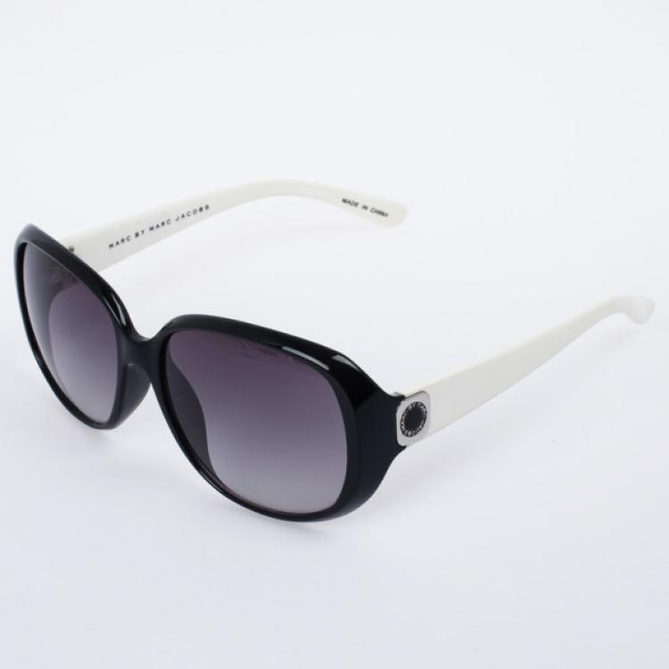 Pre Owned Marc by Marc Jacobs MMJ 150/S Black &amp; White Square Women Sunglasses