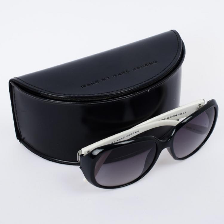 Pre Owned Marc by Marc Jacobs MMJ 150/S Black &amp; White Square Women Sunglasses