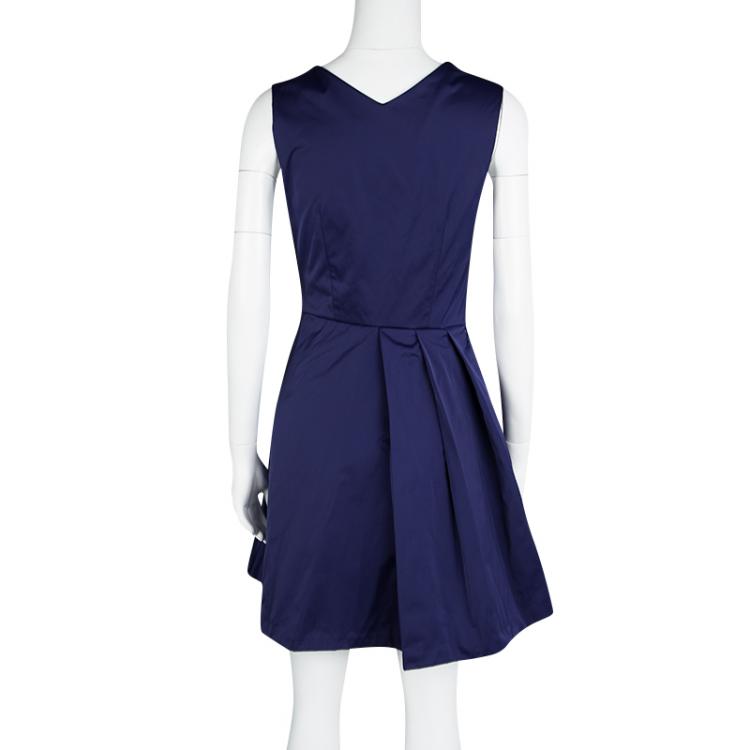 Pre Owned Marc by Marc Jacobs Royal Blue Draped Cocktail Sleeveless Prom Dress S