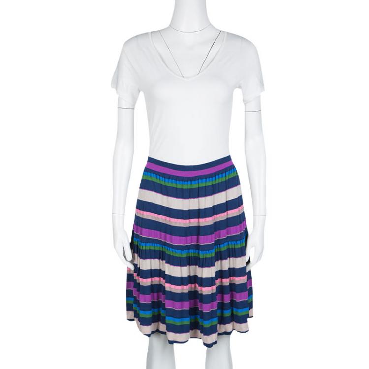 Pre Owned Marc by Marc Jacobs Multicolor Smash Striped Jersey Skirt S