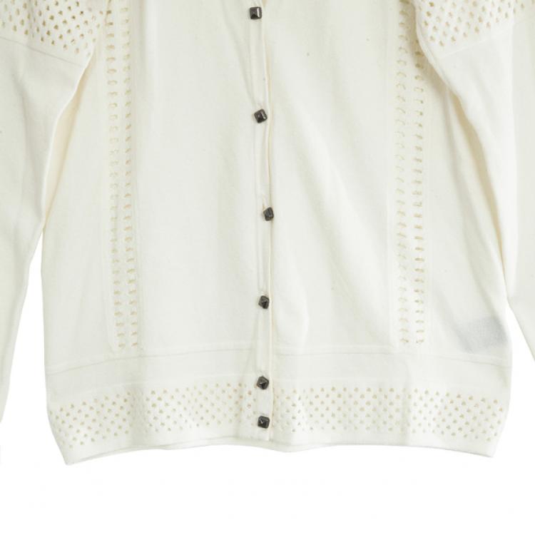 Pre Owned Marc by Marc Jacobs White Button Down Cardigan S