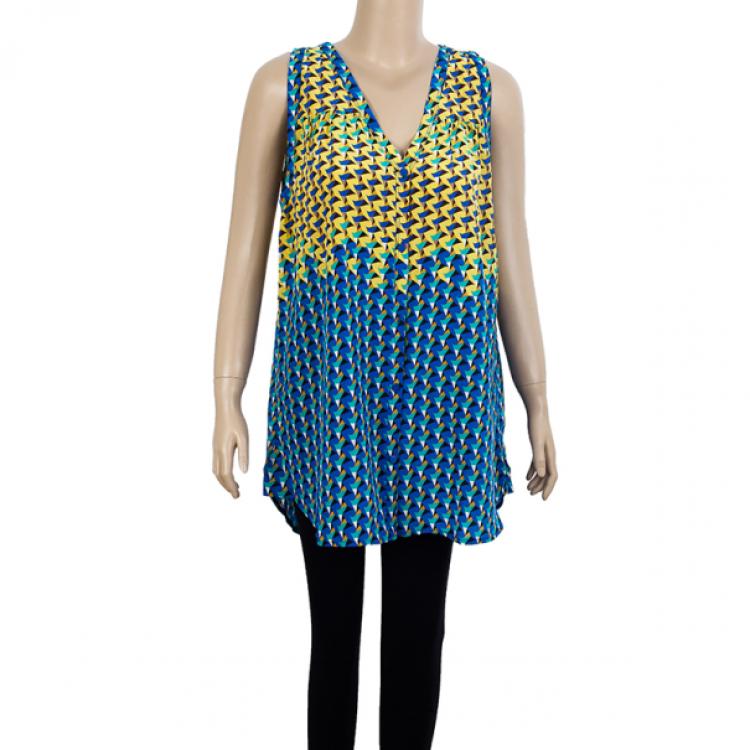 Pre Owned Marc by Marc Jacobs Yellow Paradox Print Top L