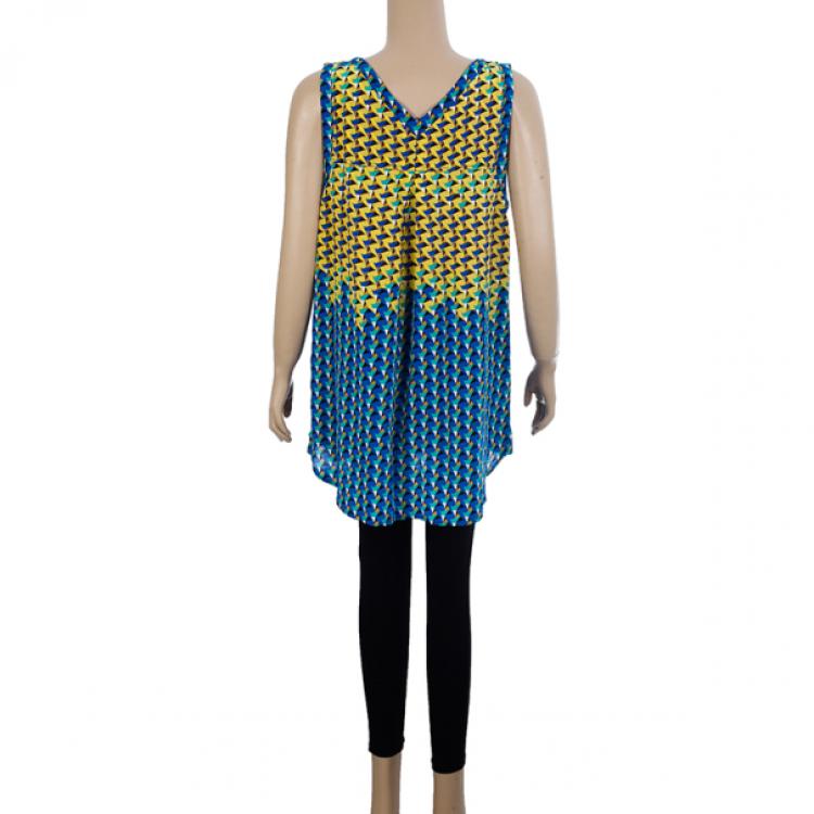 Pre Owned Marc by Marc Jacobs Yellow Paradox Print Top L