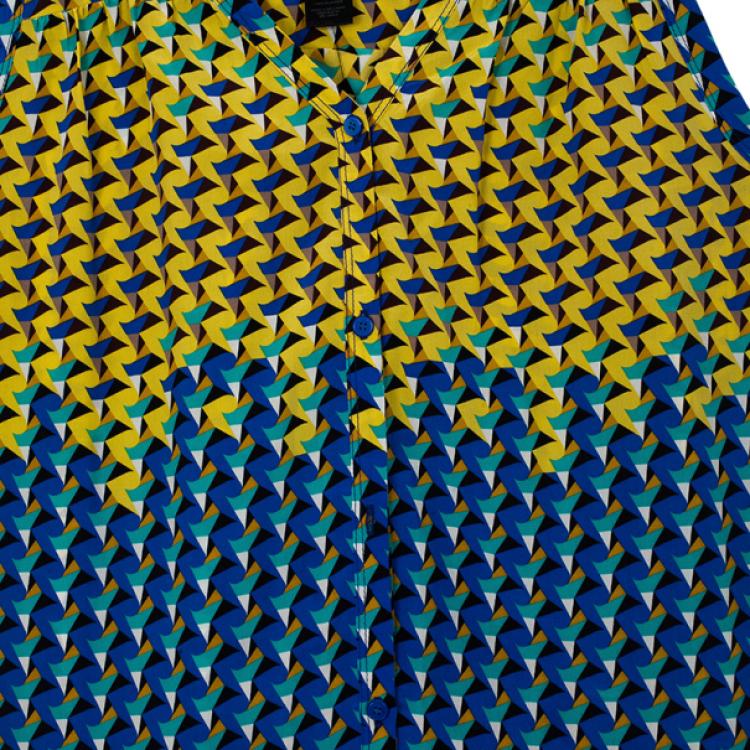 Pre Owned Marc by Marc Jacobs Yellow Paradox Print Top L