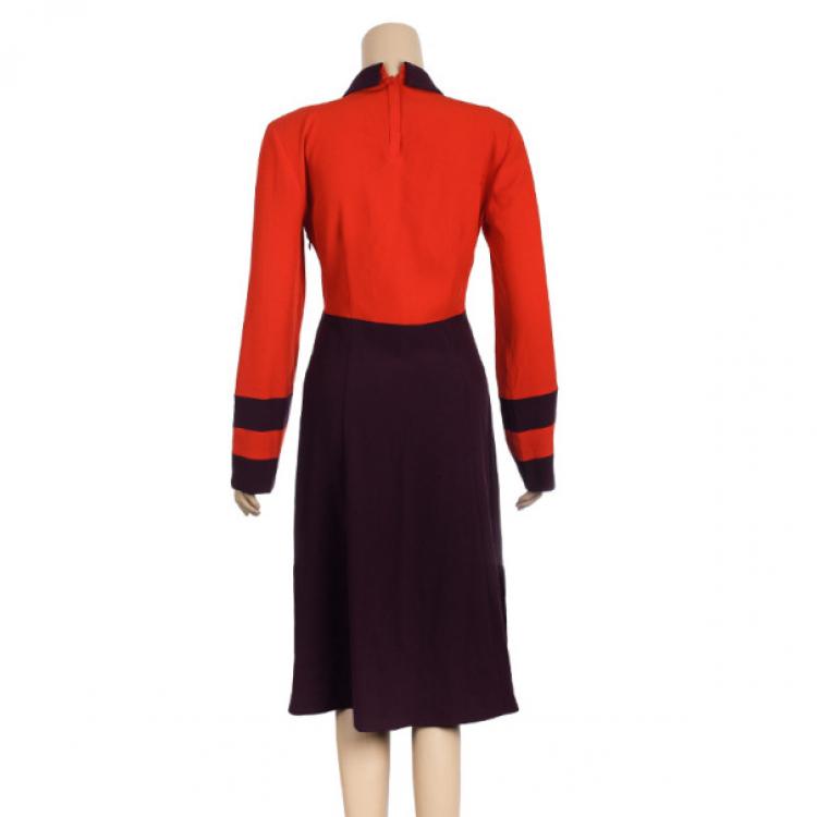 Pre Owned Marc by Marc Jacobs Color Block Anya Crepe Dress S