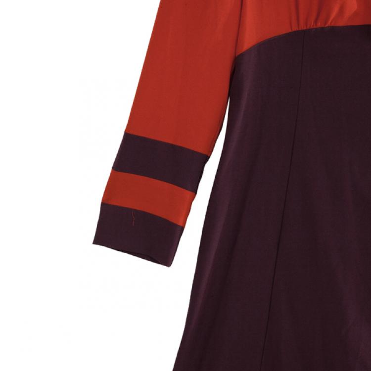 Pre Owned Marc by Marc Jacobs Color Block Anya Crepe Dress S