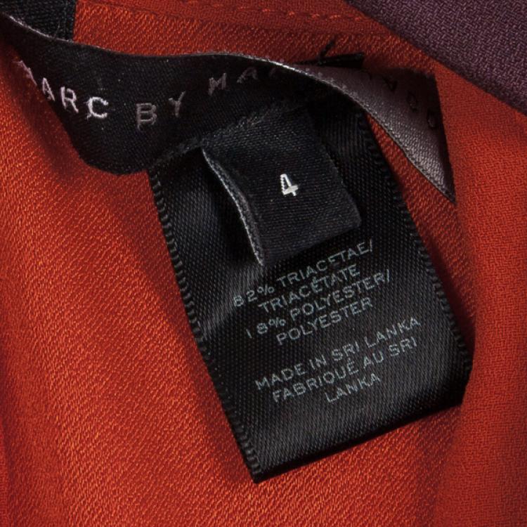 Pre Owned Marc by Marc Jacobs Color Block Anya Crepe Dress S