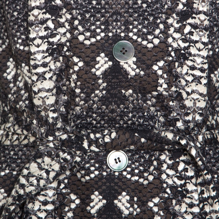 Pre Owned Marc by Marc Jacobs Python Print Cotton Mac Trench Coat M
