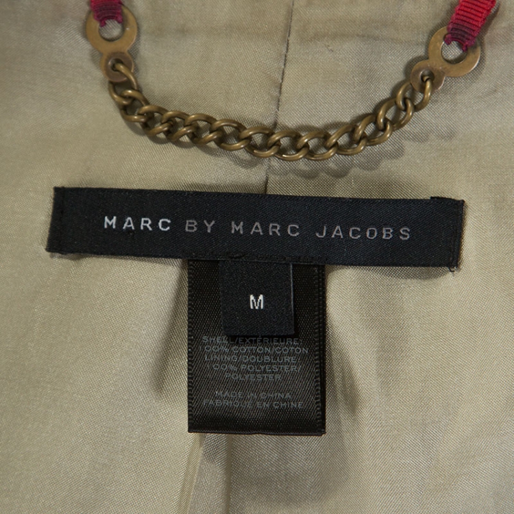 Pre Owned Marc by Marc Jacobs Python Print Cotton Mac Trench Coat M